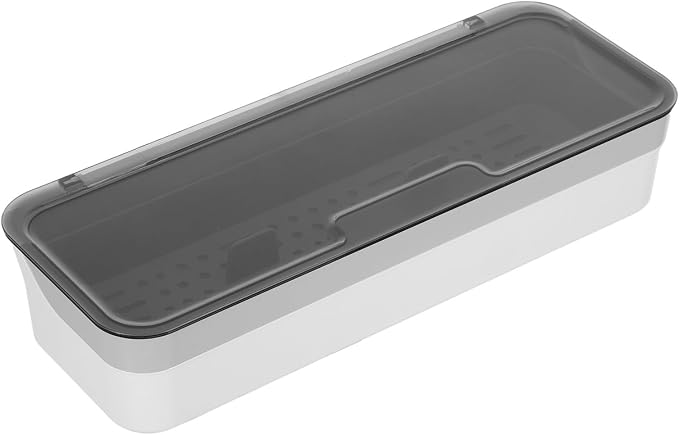 Stackable Pet Flatware Organizer with Flip Lid Dustproof Cover | Portable Tray for Home and Picnics, Build, Fits Drawer Storage Needs, Easy to Carry and Keep Items Separated
