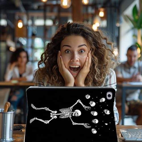 for Microsoft Surface Pro 7 Plus,Surface Pro 7/6/5/4 12.3" Tablet Case,Auto Wake/Sleep,Adjustable Stand Protective Cover - Skeleton Skull