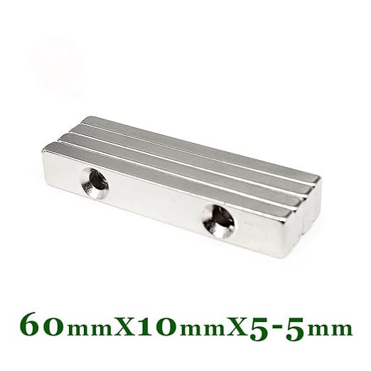 1/2/5/10/15/20PCS 60x10x5-5mm Block Magnetic Holes 5mm 60x10x5-5 Strip Neodym Magnets(2PCS)