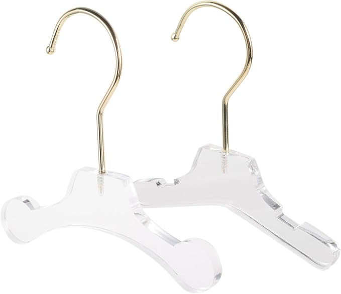 Totority 2pcs Acrylic Pet Clothes Rack Hangers for Dogs and Cats Hangers Non-Skid Design for Puppy Apparel Stylish and Clothing Organizer