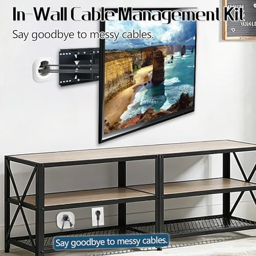 in-Wall Cable Management Kit,in Wall TV Power Kit for Wall Mounted TV and Speakers,in Wall Wire Concealment Kit, Includes Power & Low Voltage Cable Management with Hole Saw Drill Attachment