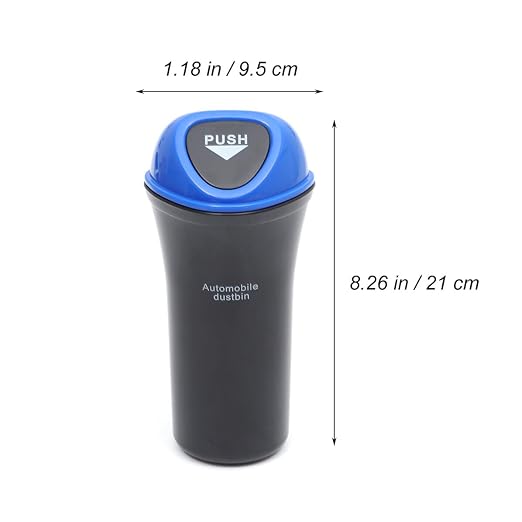 Portable Mini Car Trash Can with Leakproof Cover and Clip Space-Saving Vehicle Garbage Bin Organizer for Cars Suvs Trucks Multi-Functional Storage for Snacks Supplies Pet Food Blue