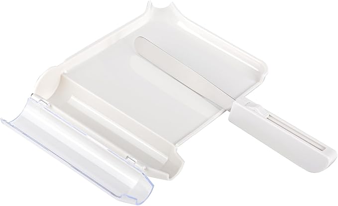 Medarchitect Right Hand Pill Counting Tray with Spatula, White | Dual-channel food-grade surface made without BPA, with hooked plastic handle for sanitary tablet sorting