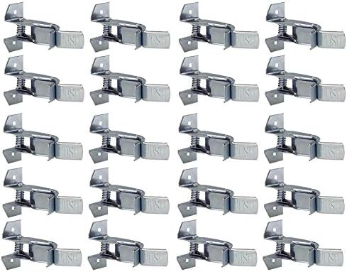 Heavy Duty Metal Gaint Spring Grip Clamp Tool Hanger Wall Orgainzer for Garage Closet Brooms and Mops Wall Mount Holder (Pack of 20)