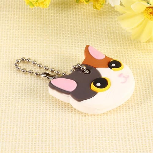 Key Caps, 3.1 x 3.5 x 1.1cm Super Funky Pet Cat Key Organizers PVC KeyIdentifier Caps KeyCovers for Standard Flat House