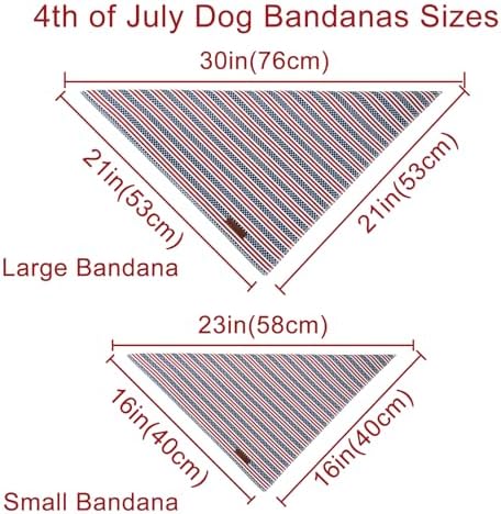 4th of July Dog Bandana, Patriotic Puppy Bandana for Small Medium Dog, Cotton American Flag Pet Triangle Bid Scarf Kerchief for Girl Boy Dogs or Cats