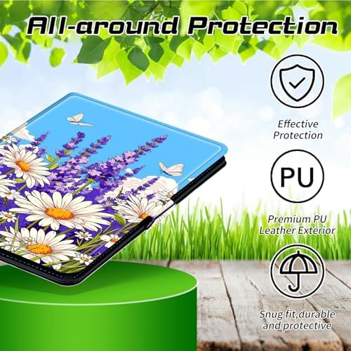 Universal Case for T-Mobile Revvl Tab 2 10.1" Model:9185W 2025/Revvl Tab 5G 10.36" 2023, 360 Degree Rotating Kickstand Protective Stand Leather Shell Cover for 9"-10.5", Blue Sky Lavender