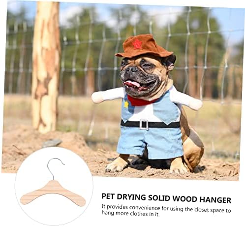 10pcs Pet Clothes Hanger Rack Wooden Dog Apparel Organizer for Home Easy to Install Lightweight and Compact for Keeping Pet Costumes Neat and Dry