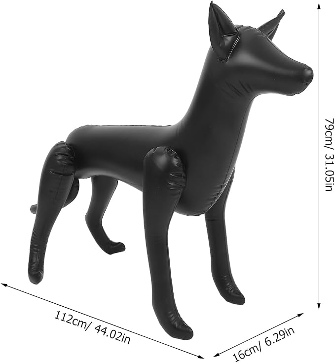 VANZACK Inflatable Dog Mannequin Display Stand Lightweight Portable Pet Clothing Rack for Grooming Shops Retail Counters and Photo Props 44.09X31.10X6.29In