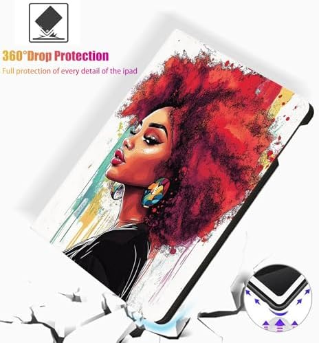 for Microsoft Surface Go 4/3/2/1-10.5" 2021 Tablet Case,Auto Wake/Sleep,Adjustable Stand Protective Cover - African American Girl