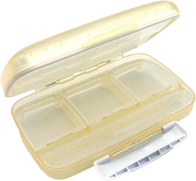 Ezy Dose Moisture-Proof Travel Pill Case, 8 Compartments, Cream, Large | Moisture-Proof Pill Case, Medicine Planner, Vitamin Organizer Box, Travel-Friendly, Latch-Closure to Secure Contents