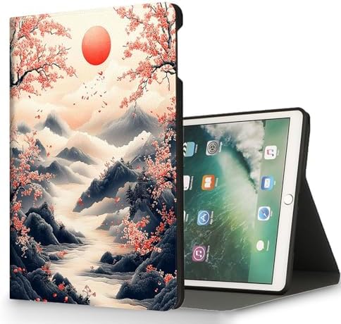 for Microsoft Surface Pro X/Pro X Plus-13 2019/2020/2021/2024 Tablet Case,Auto Wake/Sleep,Adjustable Stand Protective Cover - Chinese Style Landscape