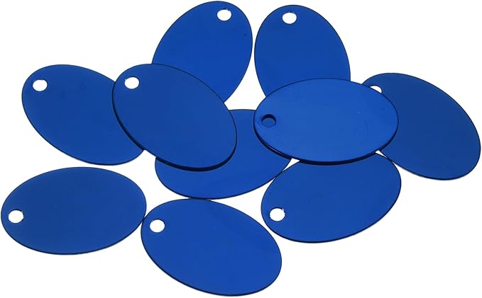 Rebower Aluminum Blank Tags Engraving Metal Stamping Blanks,[for Number Tag, Dog Tag,Pendant Decoration] - 1.5 x 1 Inch/Blue / 25 Pcs