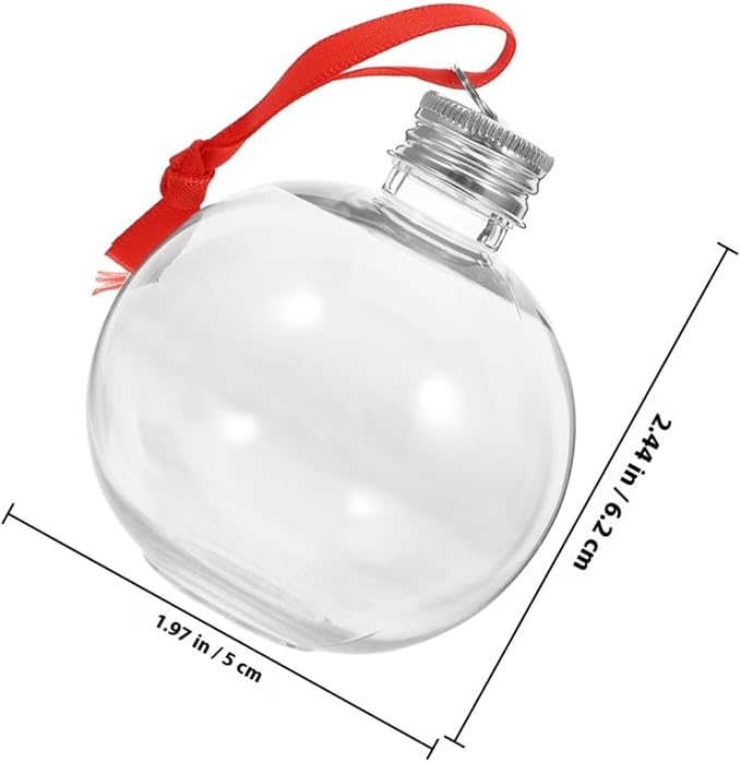 Healeved Candy Spill Bottle 50ml 10pcs Pendant Proof Lid Christmas Pet | Party Decoration Pendant, Festive Holiday Style, Silver Finish, for Beverage Storage and Candy Packaging