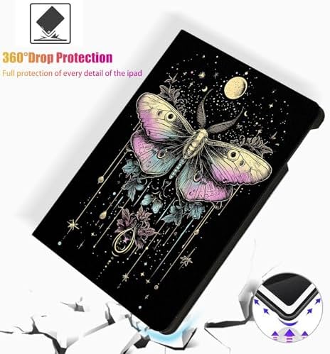 for Microsoft Surface Pro 11/10/9-13" 2024/2022 Tablet Case,Auto Wake/Sleep,Adjustable Stand Protective Cover - Moth Moon Starry Sky