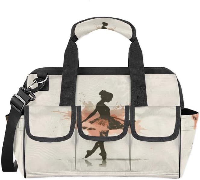 Dance Ballet Heavy Duty Tool Bag 14.8 Inch Ballerina Portable Soft Tool Box Organizer Storage with Adjustable Shoulder Strap