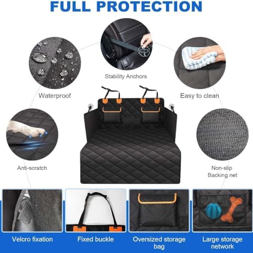 Pet Travel Mat for MDX IV RDX I RDX II RDX III, Dog Cargo Liner | Full Coverage Trunk Cover | Rear Cargo Protection | Waterproof | Storage Pockets | Side Flaps | Foldable Storage | Road Trip
