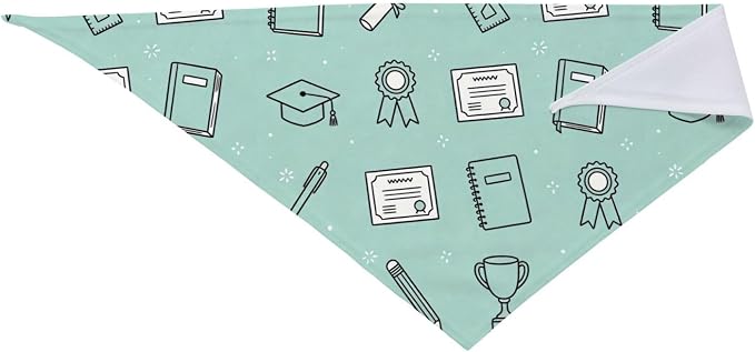Teacher's Pet Dog Bandana,Funny Bandana Gift,Photo Prop Accessories for Dog Lovers Owner Gift,Triangle Reversible Fall Scarf, Adjustable (Light Green)