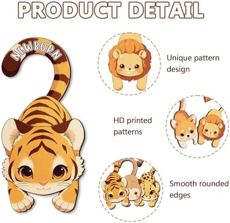 Baby Closet Dividers for Clothes - Set of 8 Unique Animals Design Baby Size Closet Divider Newborn to 24 Months, Babies Wardrobe Closet Organizer Nursery Decor Gender Neutral Kid Clothes Dividers