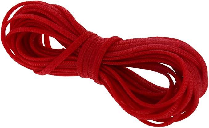 Heyiarbeit 10m/32.8ft PET Expandable Braid Cable Sleeving Flexible Wire Mesh Sleeve Red 4mm