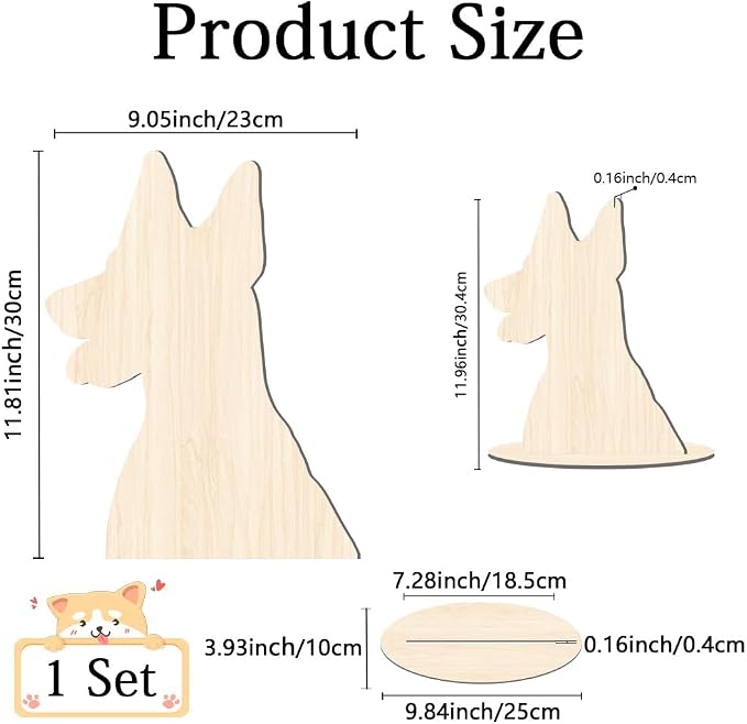 Pet Clothing Display Stand 11.8 x 9.1 x 0.2 Inch Dog Mannequin for Clothing Scarf Bandana Wood Dog Silhouette Display Stand for Pet Store Shops Window Show Photography Prop Home Decoration