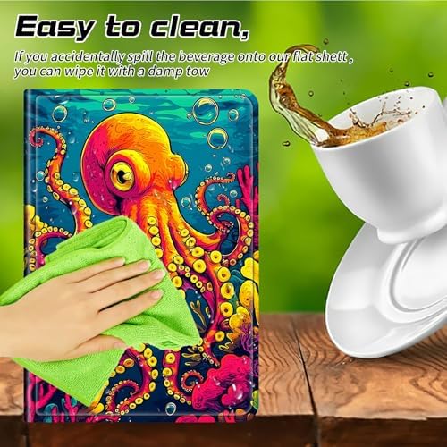 Universal Case for T-Mobile Revvl Tab 2 10.1" Model:9185W 2025/Revvl Tab 5G 10.36" 2023, 360 Degree Rotating Kickstand Protective Stand Shell Cover for 9"-10.5", Octopus Ocean Bottom