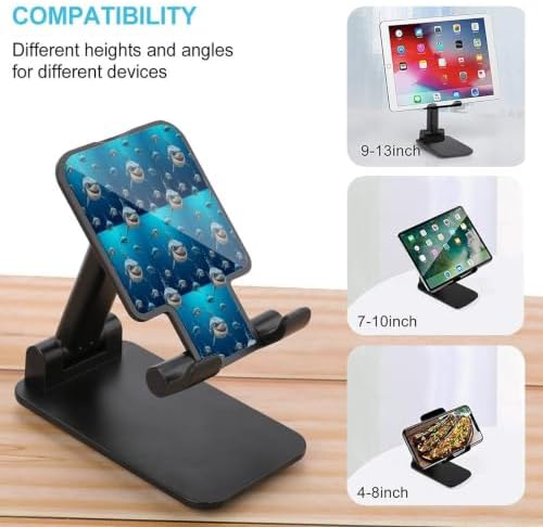 Desktop Foldable Shark Smartphone Stand | Height Angle Adjustable, Cell Phone Holder, with Anti Slip Base, Travel Office