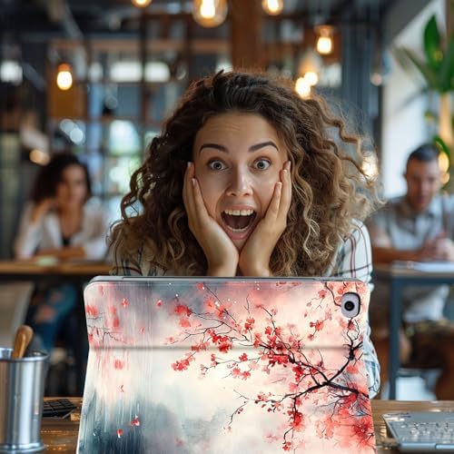 for Microsoft Surface Go 4/3/2/1-10.5" 2021 Tablet Case,Auto Wake/Sleep,Adjustable Stand Protective Cover - Vintage Cherry Blossom