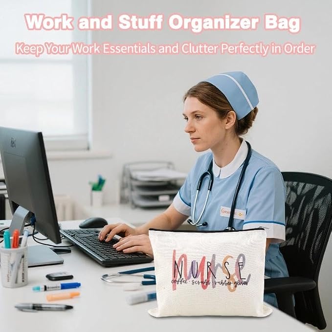 Nurse Essentials Bag for Work Small Nursing Pouch for Supplies Nurse Practitioner Birthday Gifts for Women Nursing Student Makeup Bag Nurses Week Gifts Bags Graduation Gifts for Nurses Female