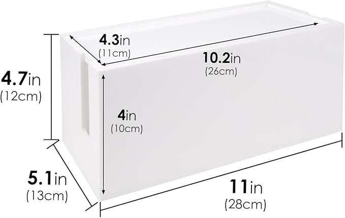 Linkidea Bathroom Cable Organizer Box for Electric Toothbrush & Razor Chargers, Cord Hider Storage Case, Countertop Clutter-Free Vanity Organizer (White)