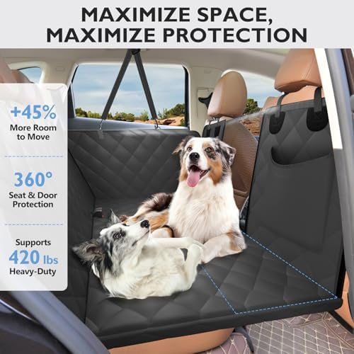 Hard Bottom Dog Car Seat Cover for Back Seat, with Egg Crate Foam
