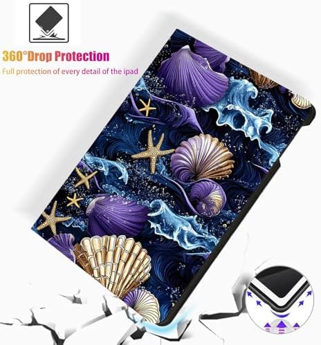 for Microsoft Surface Pro 11/10/9-13" 2024/2022 Tablet Case,Auto Wake/Sleep,Adjustable Stand Protective Cover - Ocean Shell Starfish