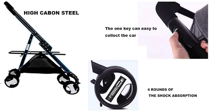 Double Dog Stroller Pet Stroller Travel Stroller Sitting Lying Foldable Lightweight Cart Cat Dog Carriers Bag (A) (E)
