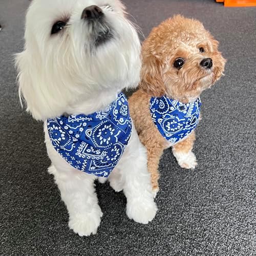 Pet Fashion – 4-Pack Stylish Adjustable Triangle Scarves, Vibrant Geometric Designs for Small Pets, Soft & Comfortable, Perfect for Photos and Walks (L)