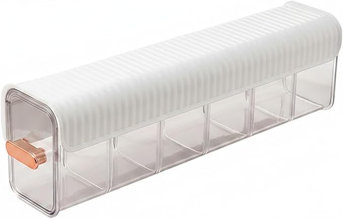 Stackable Storage Box with Dividers, Clear PET Plastic Organizer for Accessories & Essentials, Space-Saving Drawer Bin