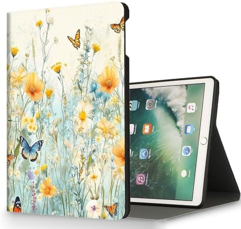 for Microsoft Surface Go 4/3/2/1-10.5" 2021 Tablet Case,Auto Wake/Sleep,Adjustable Stand Protective Cover - Flower Butterfly