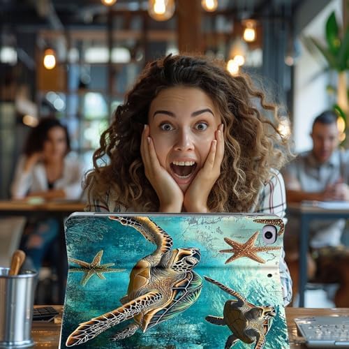 for Microsoft Surface Pro 8-13" 2021 Tablet Case,Auto Wake/Sleep,Adjustable Stand Protective Cover - Sea Turtle