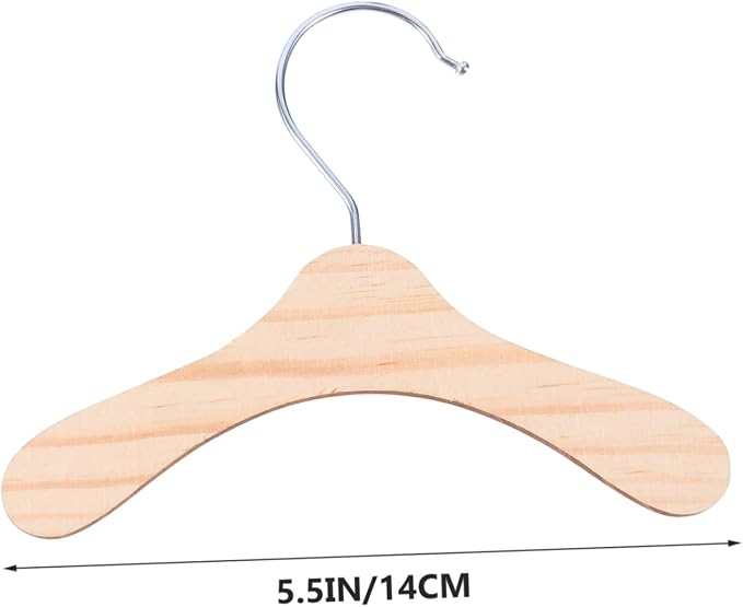 Hemobllo 10pcs Wooden Pet Clothes Hangers Small Portable Dog Apparel Rack Lightweight Compact Pet Costume Organizer in Silver and Wood Color