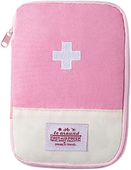 GANPUB 1Pc Pink First Aid Bag - Empty First Aid Pouch, Mini Portable Medical Bag for Outdoor Camping Hiking Traveling Emergency Bag First Aid Kits Sports and Outdoors First Aid（Small 15 * 10.5cm）