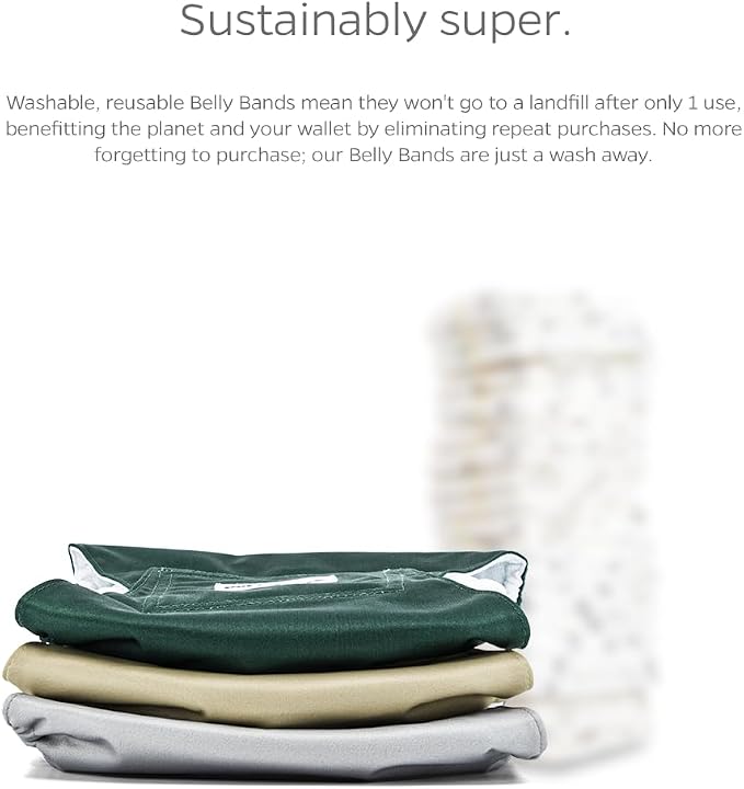 Pet Parents® Washable Belly Bands for Male Dogs (3pack) + Extendrs® of Durable Dog Diapers Male, Premium Male Dog Diapers & Dog Wraps (Large, Spruce)