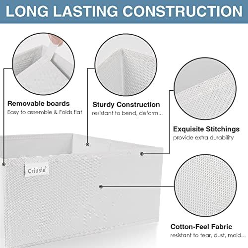 Criusia Drawer Organizer Clothes, 8 Pack Underwear Drawer Organizer, Foldable Closet Organizers and Storage Dresser Drawer Dividers for Clothes, Socks, Scarves, Ties (White)