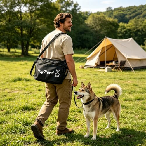 2Pack Dog Food Travel Bag with Collapsible Bowl, 10lb Waterproof BPA-Free Pet Food Storage Container - Airtight, Leakproof, Foldable for Camping, Road Trips, Dog Boarding, Weekend Getaways