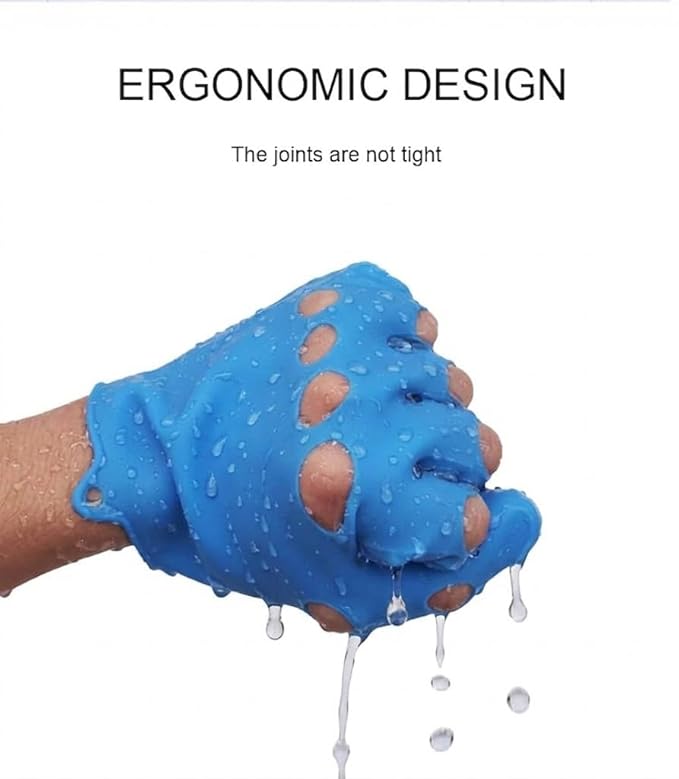 Pet Grooming Gloves – Soft Silicone Bath & Grooming Mitts for All Pets | Gentle Deshedding, Fur Removal, Washing & Massage Brush (Blue)