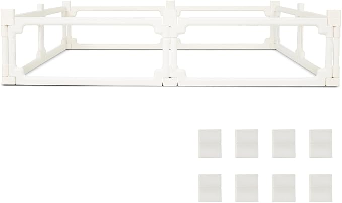 Dog Playpen, Expandable & Stackable Acrylic Dog Play Pen (White, 10", 8 Panels)