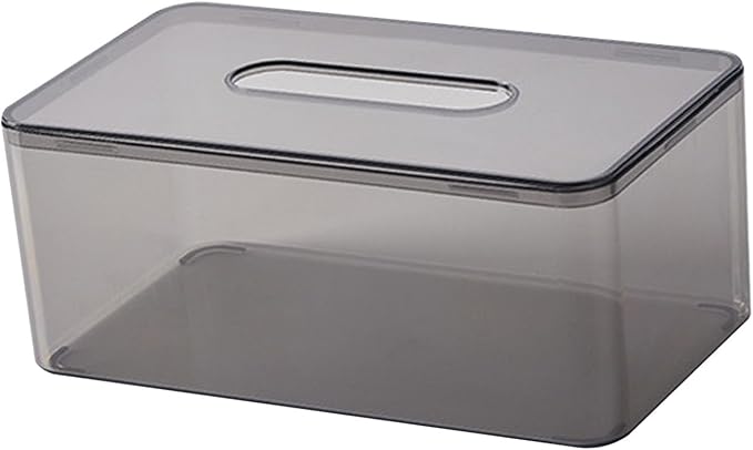 Yosoo Clear Tissue Dispenser Box Plastic Facial Tissue Napkin Organizer with Transparent Design for Living Room Office Hotel Restaurant