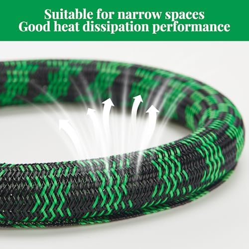 Cable Sleeve 1/2 Inch x 100FT Self-Wrapping Wire Loom
