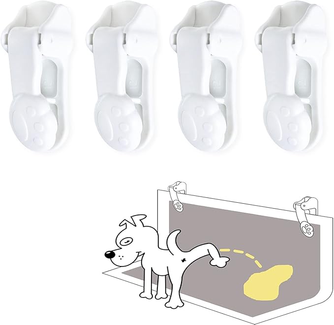 Dog Pee Pad Holders for Male Puppies, Potty Traning Pad Clips, White-4 Pack | Wall Clips for Male Dog or Leg-Lifting Puppy Indoor Toilet/Litter Box, for Small & Large Size Disposable/Reueable Wee Wee Pad