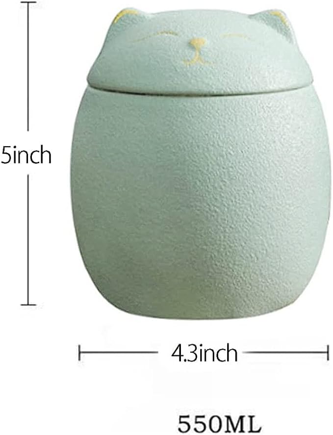 Ceramic Jar Cat Candy Dish Sugar Bowl Storage Jar Canister with Seal Lid
