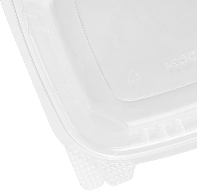Karat 24oz - 200 ct PET Clamshell Square Deli Containers - For Pasta Salads, Fruit, Deli Sides, and Home Meal Prep - Clear Plastic Food Containers I 7.26"x6.2"x2.05"