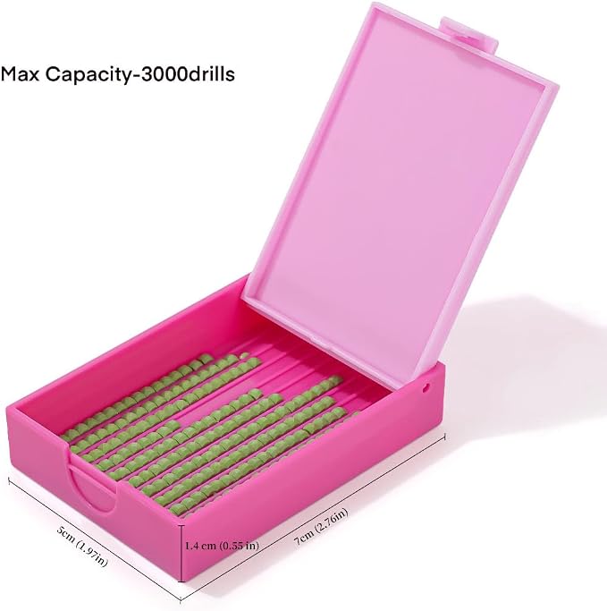 CATEARED 2-in-1 Diamond Art Storage Containers,Anti-static Diamond Art Trays With Lids Diamond Art Accessories, 2-in-1 Storage, Bead Storage & Line-Up, Box Package (Pink, 20 piece Tray Kit)